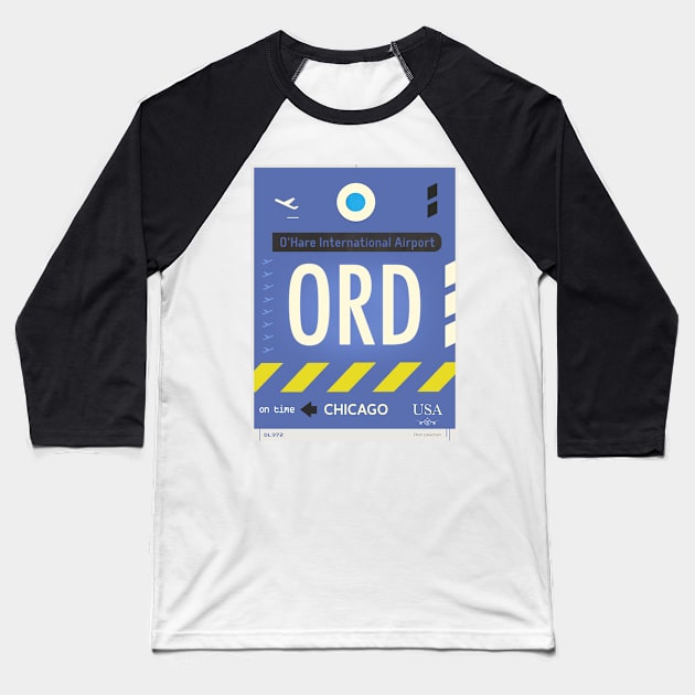 ORD O'Hare Airport code Baseball T-Shirt by Woohoo